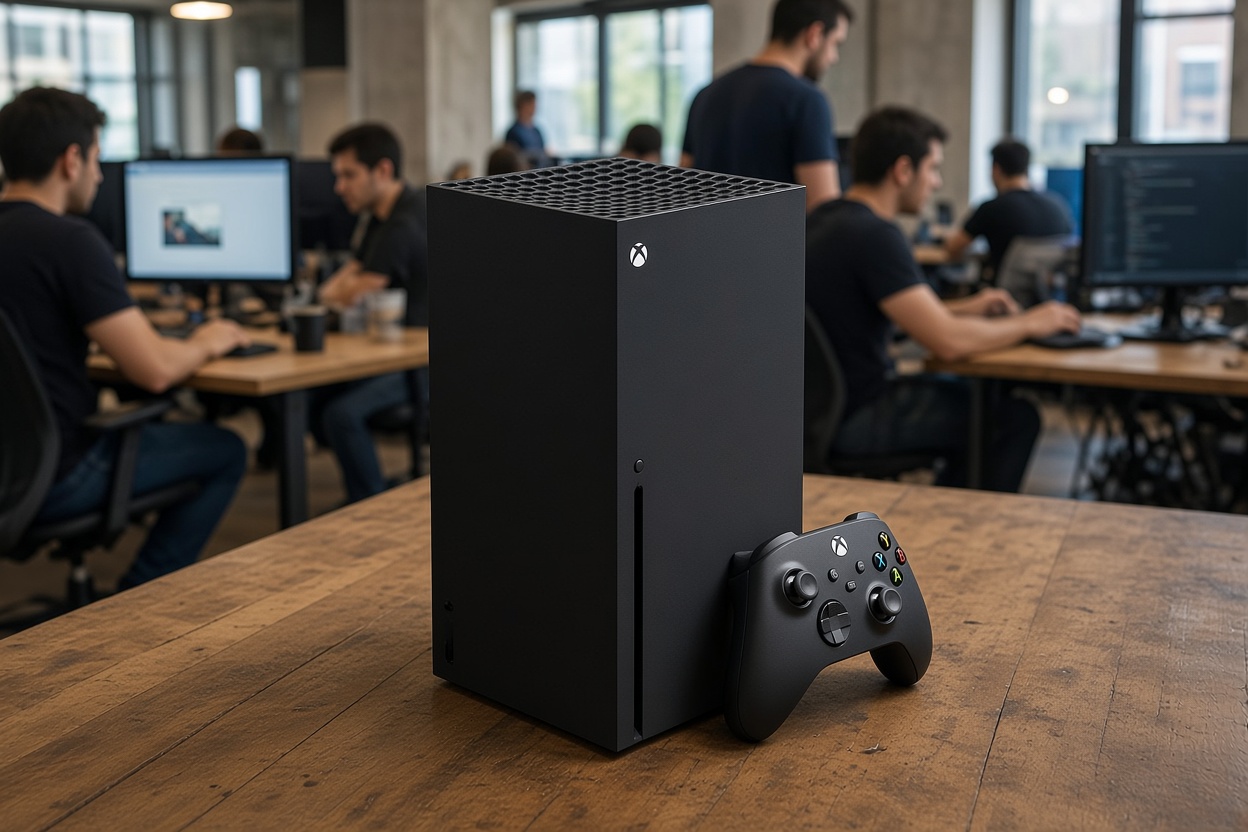 Disco de videojuego fuera de su caja apoyado sobre una consola apagada