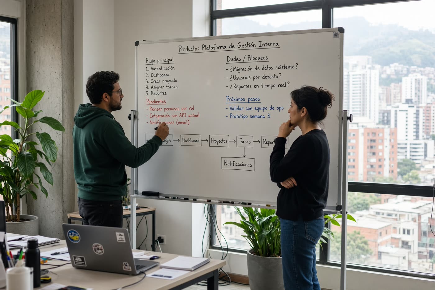 Reunión de trabajo en una oficina