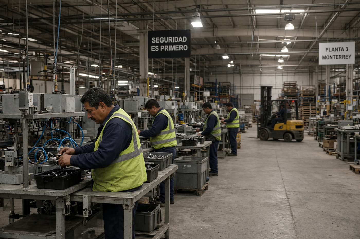 Planta industrial y línea de producción