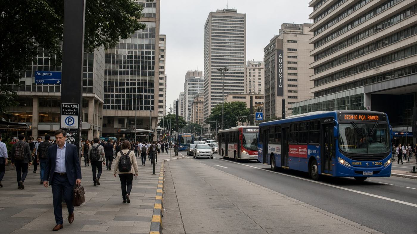 Edificio público y avenida
